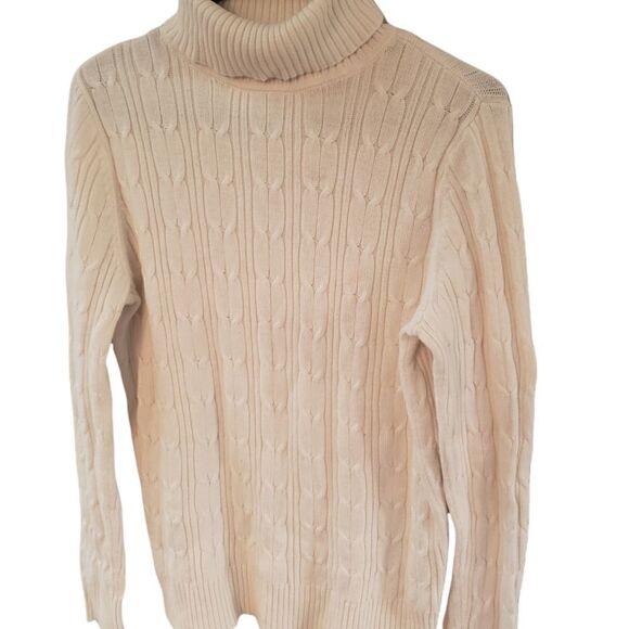 St JOHN'S BAY Women's Cream Turtle Neck Sweater - Picture 7 of 16